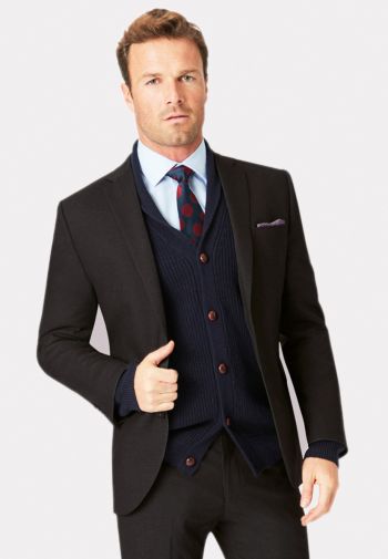 Tailored Fit Dijon Charcoal Suit - Waistcoat Optional